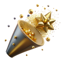 vibrant artistic Open Gift Box with Red Bow Top View Transparent exclusive png