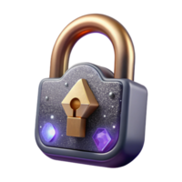 extraordinary rustic Open Padlock Front View Isolated Transparent Background premium png