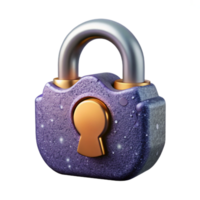 serene modern Open Padlock Front View Isolated Transparent Background high resolution png