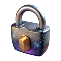 extraordinary rustic Open Padlock with Shiny Metal Texture Isolated png