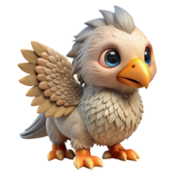 impressive abstract A majestic griffin chick, fluffy down, small wings original png