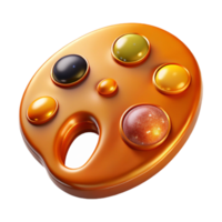 extraordinary rustic Orange Paint Palette with Colors Isolated on Transparent Background high quality png
