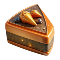 elegant minimalist Orange Slice of Cake Isolated Element high quality png