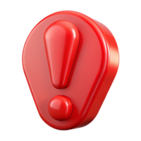 elegant artistic Exclamation point symbol, red, high resolution png