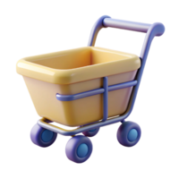 elegant modern A shopping cart, abstract and minimalist authentic png