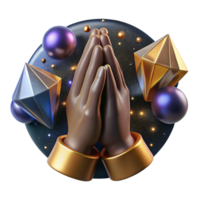 elegant traditional Pair of Folded Hands Isolated with Realistic Skin Tone high resolution png