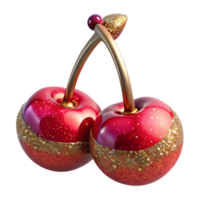 wonderful abstract Pair of Red Cherries Stem Up Cutout professional png