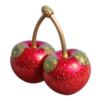 serene creative Pair of Red Cherries Stem Up Cutout high quality png