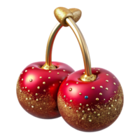 extraordinary rustic Pair of Red Cherries Stem Up Cutout exclusive png