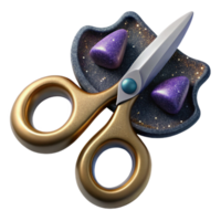 vibrant rustic Pair of Scissors Top View Isolated Transparent Background detailed png