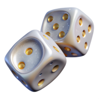 wonderful minimalist Pair of White Dice Top View Isolated professional png
