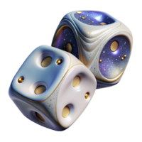 wonderful rustic Pair of White Dice Top View Isolated authentic png