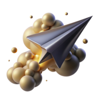 serene modern Paper Airplane Flying Through Clouds Transparent Background exclusive png