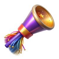vibrant minimalist Party Blower with Colorful Fringe Isolated Element genuine png