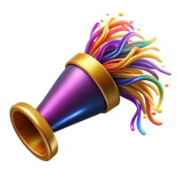 extraordinary traditional Party Blower with Colorful Fringe Isolated Element professional png