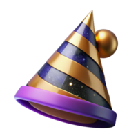 extraordinary rustic Party Hat Isolated with Colorful Stripes authentic png