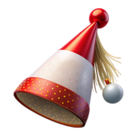 magnificent abstract Party Hat with Tassel Red and White Transparent Background authentic png