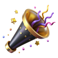 wonderful rustic Party Horn with Confetti Burst Transparent Background png