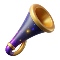beautiful traditional Party Horn with Noisemaker Isolated on Transparent Background high resolution png