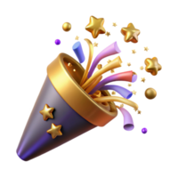 wonderful abstract Party Popper with Confetti Burst Isolated Element original png