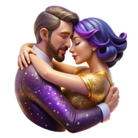beautiful classic Passionate Tango Embrace Transparent Background with Intense Lighting high resolution png