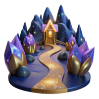 elegant abstract Path Leading to a Waterfall Transparent Element detailed png