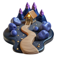 elegant rustic Path Leading to a Waterfall Transparent Element high resolution png