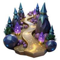 beautiful minimalist Path Leading to a Waterfall Transparent Element authentic png