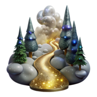 serene contemporary Path Through a Forest with Fog and Mist Cutout png