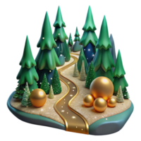 elegant artistic Path Through a Pine Forest with Fallen Needles Cutout high quality png