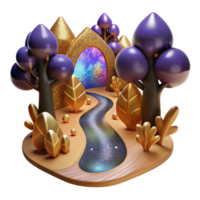 extraordinary modern Path Through an Oak Forest with Colorful Leaves Cutout high quality png