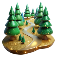 vibrant minimalist Path Through a Pine Forest with Fallen Needles Cutout high quality png