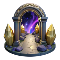impressive rustic Path Through Archway in Ancient Ruins Isolated professional png