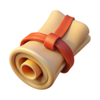 impressive vintage An ancient scroll, tied with a ribbon authentic png