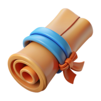 beautiful traditional An ancient scroll, tied with a ribbon genuine png