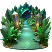 impressive abstract Path Through a Rainforest with Vibrant Green Hues Cutout genuine png