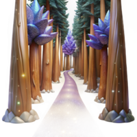 extraordinary minimalist Path Through a Redwood Forest with Tall Trees Isolated high resolution png