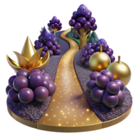 beautiful contemporary Path Through a Vineyard with Grape Vines Isolated genuine png