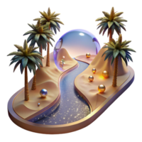 magnificent traditional Path Through Desert Oasis with Palm Trees Transparent Element exclusive png