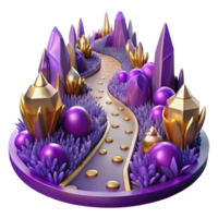 serene contemporary Path Through Field of Lavender Transparent Element detailed png