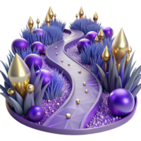 elegant minimalist Path Through Field of Lavender Transparent Element detailed png