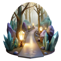 serene abstract Path Through Misty Forest with Soft Lighting Transparent Cutout professional png