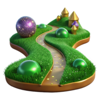 beautiful rustic Path Through Rolling Hills with Green Grass Transparent exclusive png