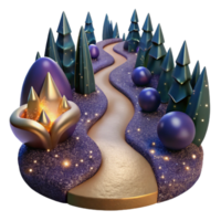 magnificent artistic Path Winding Through Forest Uncertain Future Transparent Background premium png