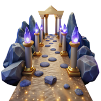 impressive rustic Path with Ancient Stone Pillars Cutout Isolated exclusive png