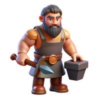 elegant artistic Hephaestus, God of the Forge, with hammer and anvil, 4K png