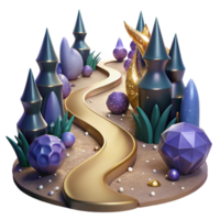 sereno rústico caminho enrolamento através floresta incerto futuro transparente fundo Alto qualidade png
