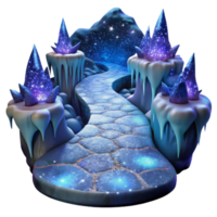 dramatic vintage Path with Frozen Waterfall and Icicles Cutout Isolated authentic png