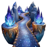 magnificent classic Path with Frozen Waterfall and Icicles Cutout Isolated authentic png