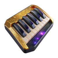 dramatic artistic Piano Keys Top View Isolated Element high quality png